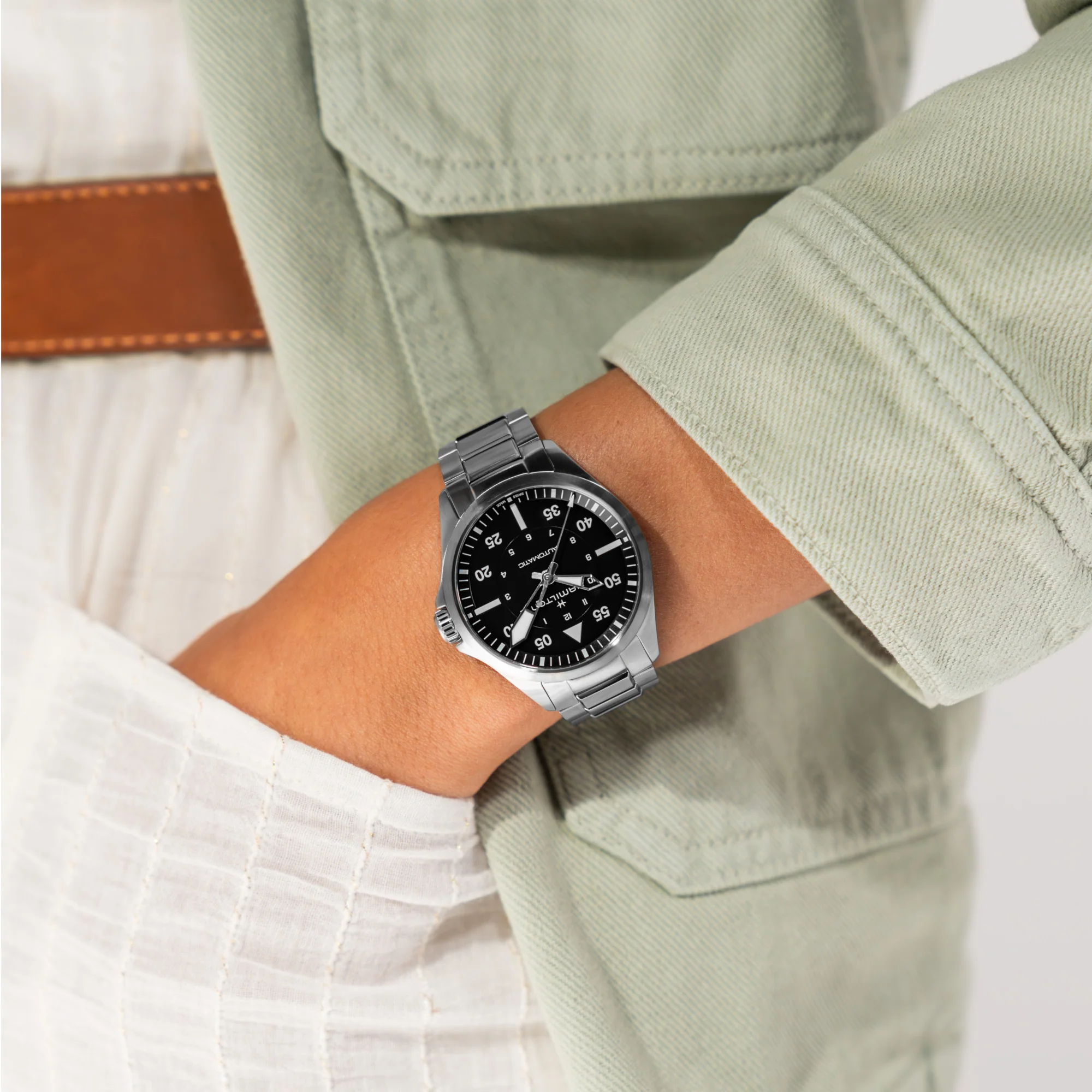 HAMILTON - Khaki Aviation Pilot Auto | H76305130 - Image 5