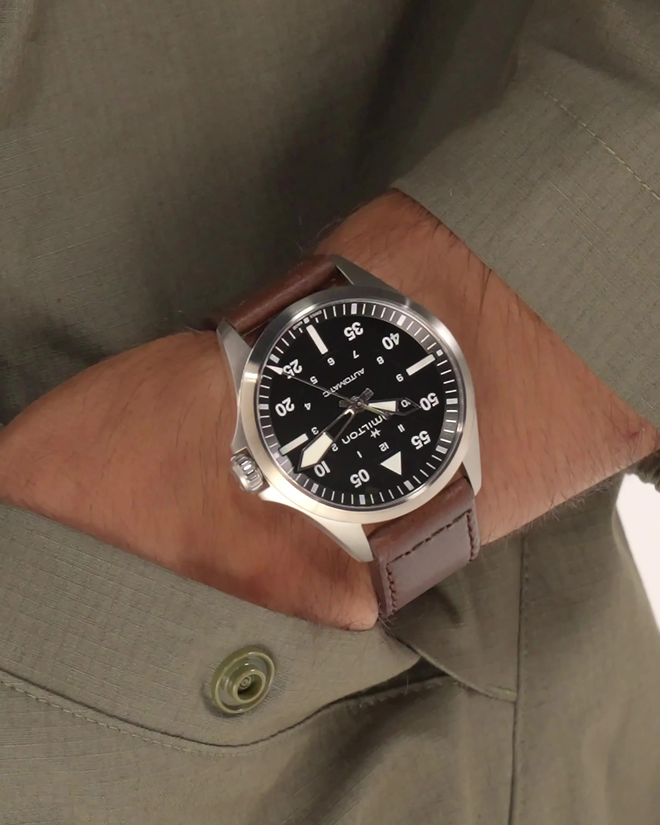 HAMILTON - Khaki Aviation Pilot Auto | H76305530 - Image 7