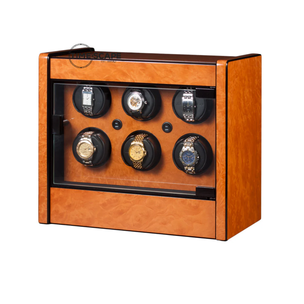 ORBITA - Avanti 6 Watch Winder | Burlwood - Image 2