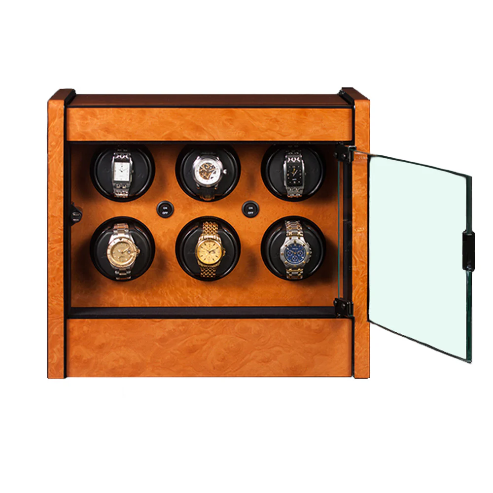 ORBITA - Avanti 6 Watch Winder | Burlwood - Image 3
