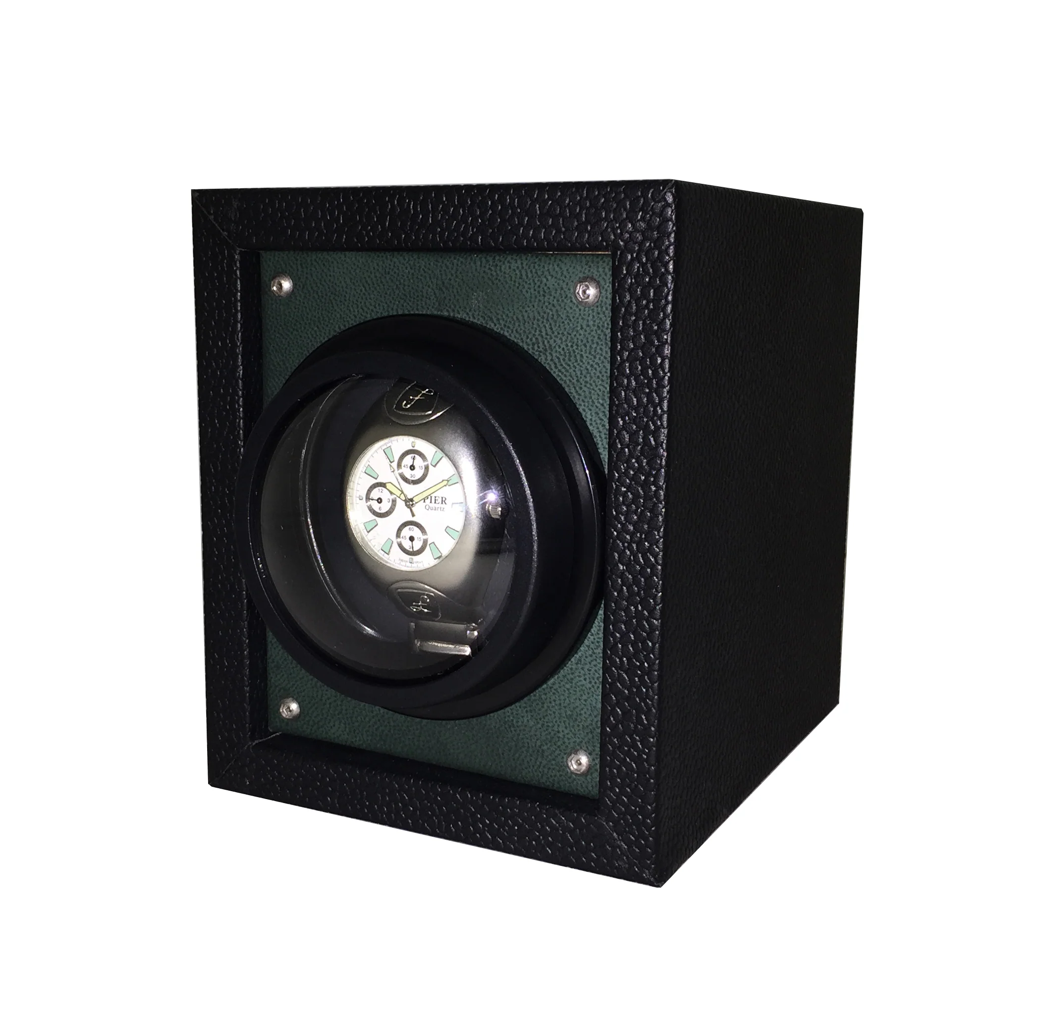 ORBITA - Piccolo Single Watch Winder | Green Leatherette - Image 2